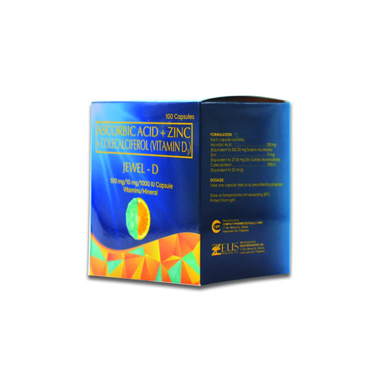 Jewel-D Vitamin D + Vitamin C + Zinc 100 Capsules