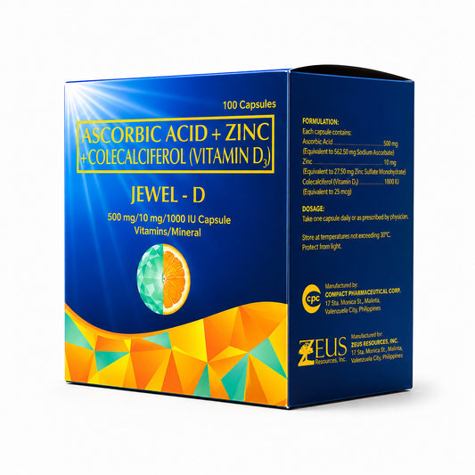 Jewel-D Vitamin D + Vitamin C + Zinc 100 Capsules