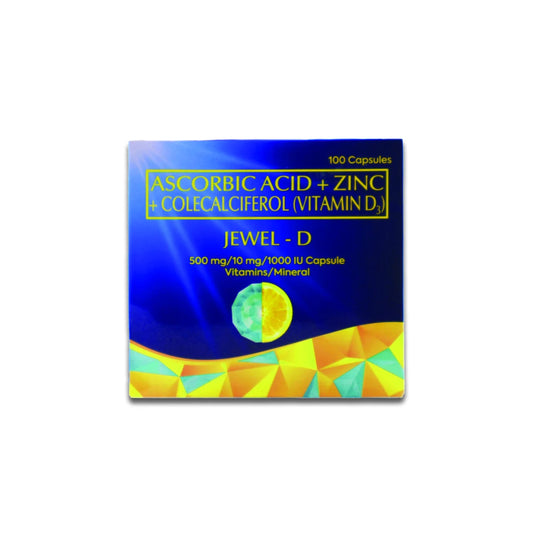Jewel-D Vitamin D + Vitamin C + Zinc 100 Capsules