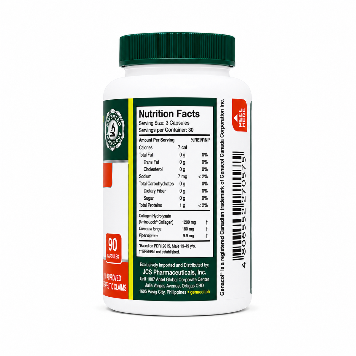 Genacol AI AminoLock Collagen with Curcumin and Piperine 90 Capsules