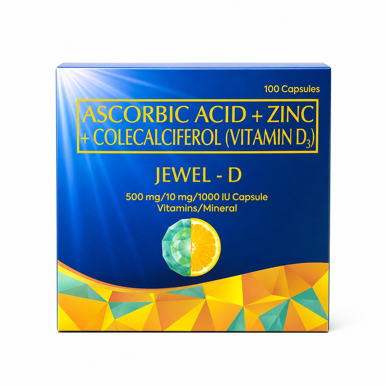 Jewel-D Vitamin D + Vitamin C + Zinc 100 Capsules