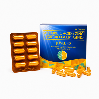Jewel-D Vitamin D + Vitamin C + Zinc 100 Capsules
